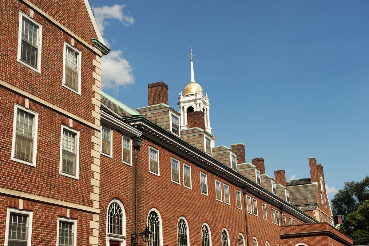ancient building in Harvard University campus